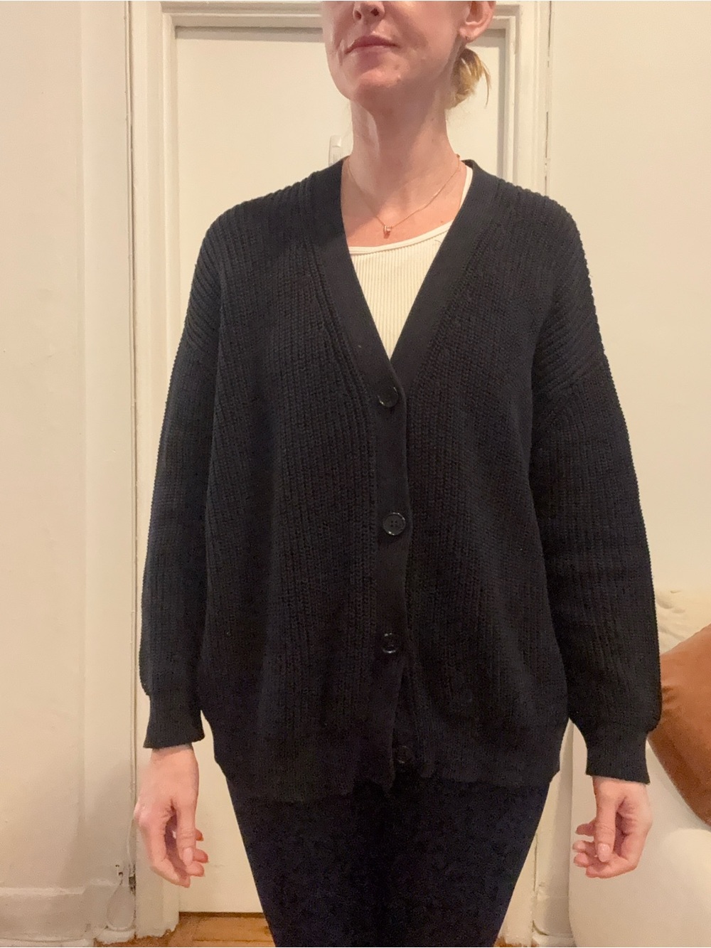 Jenni Kayne Cotton Cocoon Cardigan Black